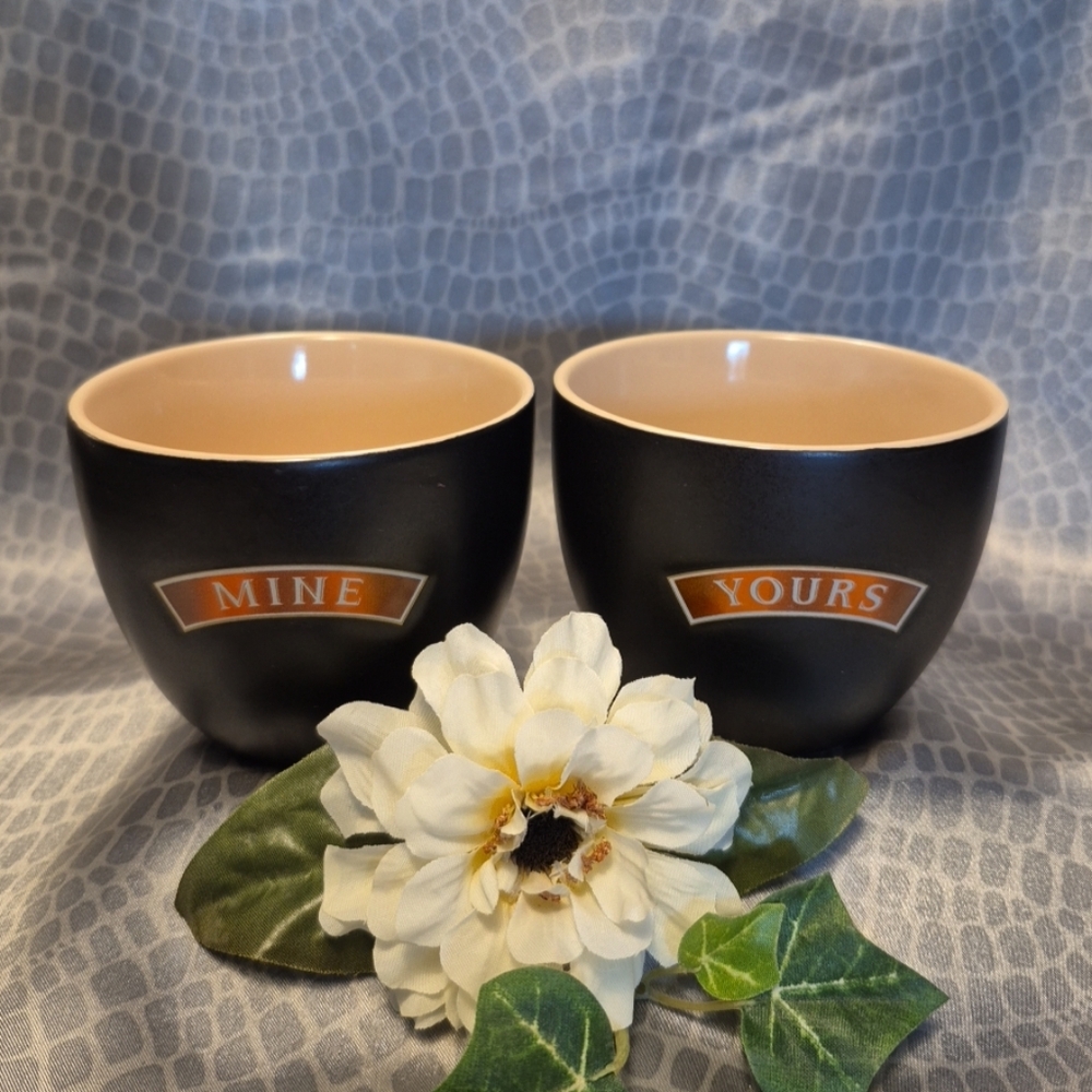 Baileys Original Irish Cream "Mine" & "Yours" Cups Dessert Bowls ~ Set Of 2